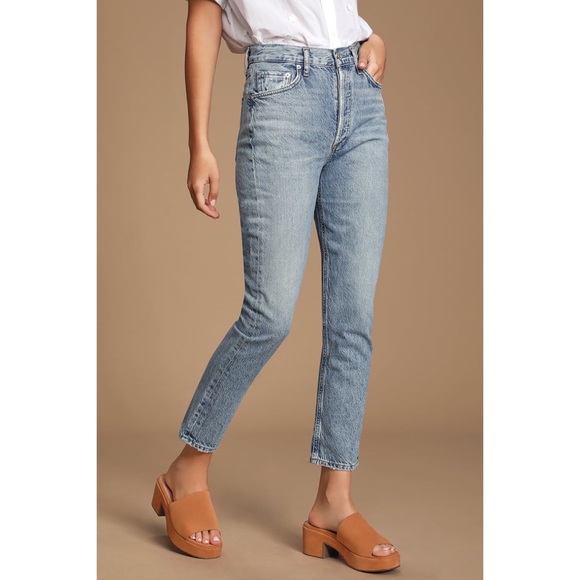 AGOLDE High Rise Straight Riley Crop Jeans - Picture 5 of 7